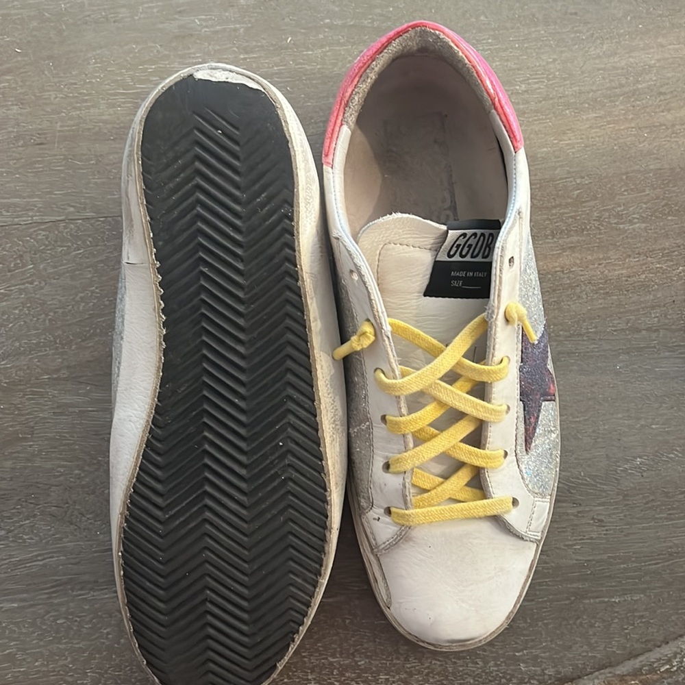 COPY - Golden Goose Silver Glitter, Pink, Yellow Superstar Sneakers 9.5/10 - Picture 6 of 6